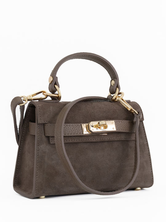 Lederne Damen-Flap-Tasche Elephant