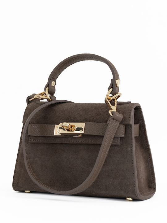 Lederne Damen-Flap-Tasche Elephant