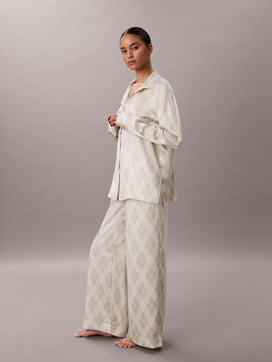 Calvin Klein Winterliches Damen-Pyjama-Set Champagne