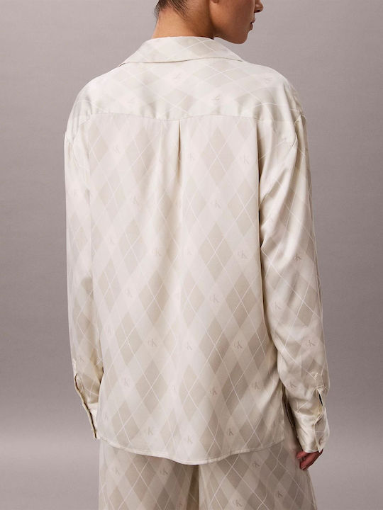 Calvin Klein Winterliches Damen-Pyjama-Set Champagne