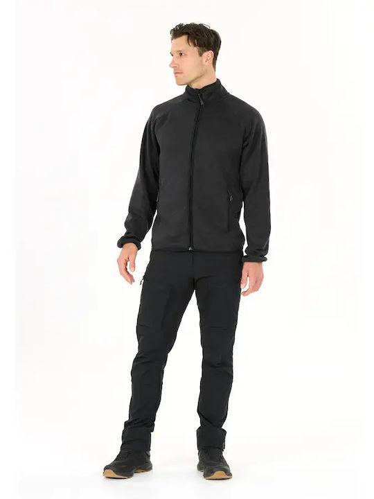 Herren-Fleecejacke mit Kapuze in Anthrazit