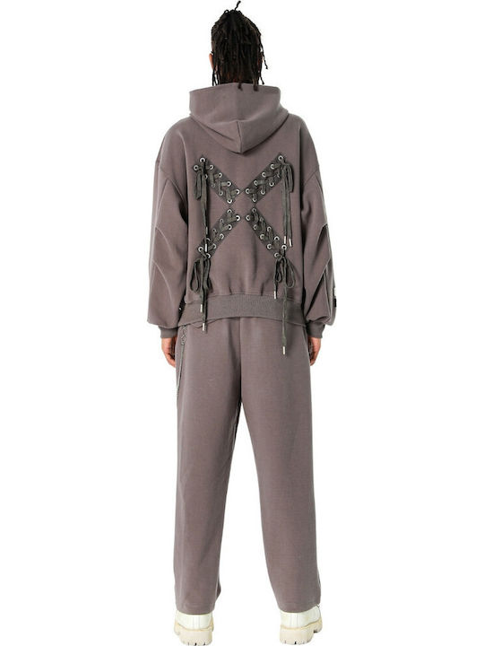Mod Wave Movement Langer Damen-Hoodie Grey