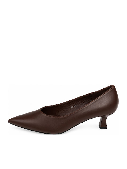 Dark Brown Mid-Heel Pumps