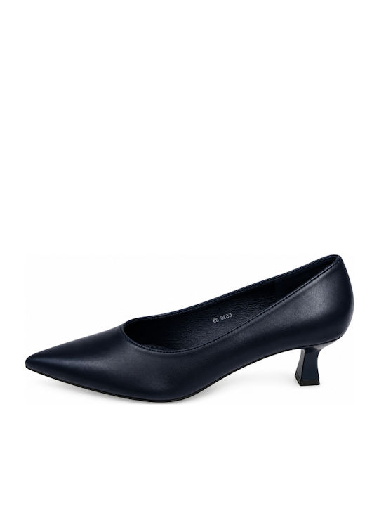 Dark Blue Mid Heel Pumps WS-G650-27HH-DARKBLUE