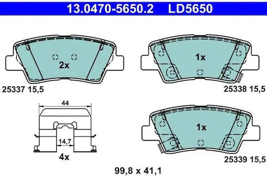 Set de plăcuțe de frână Ate 13.0470-5650.2