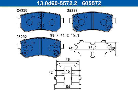 Brake Pad Set Disc Brake Ate 13.0460-5572.2