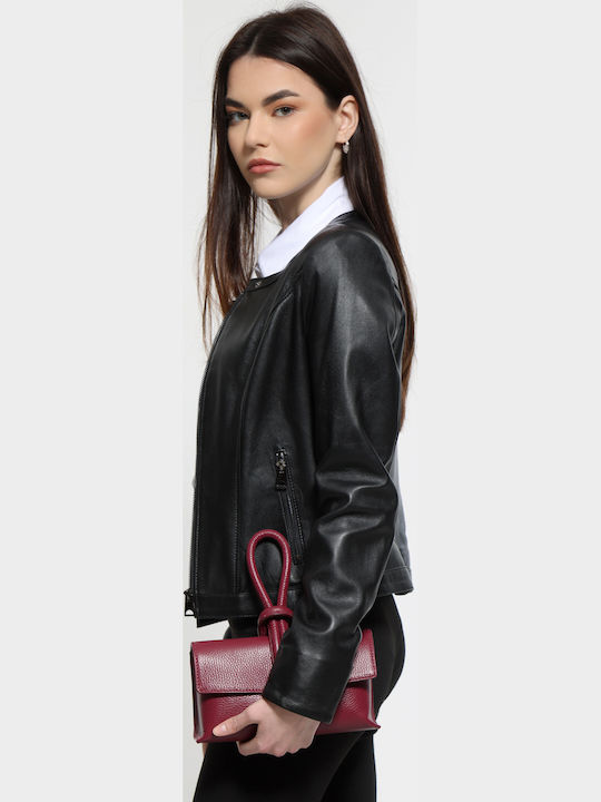 Leather Women's Flap Bag Olive
