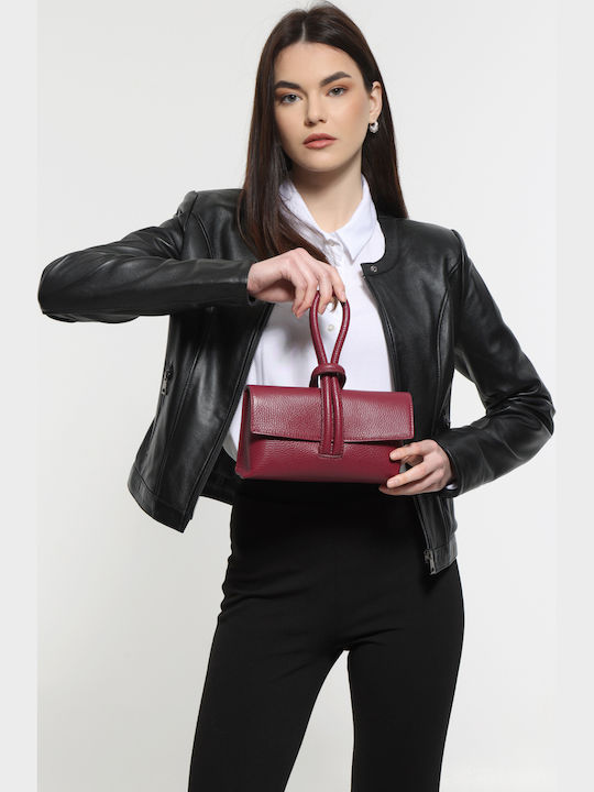 Leather Women's Flap Bag Silver
