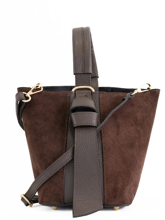 Set Ledertasche für Damen in Olivgrün