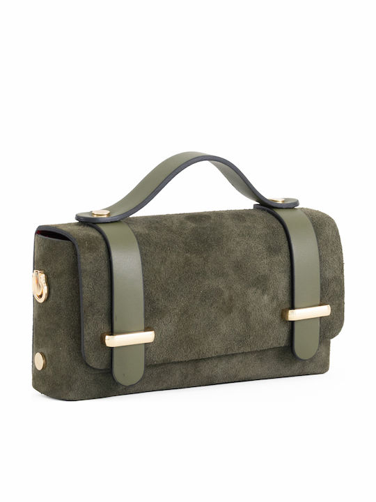 Leather Women's Flap Bag Olive