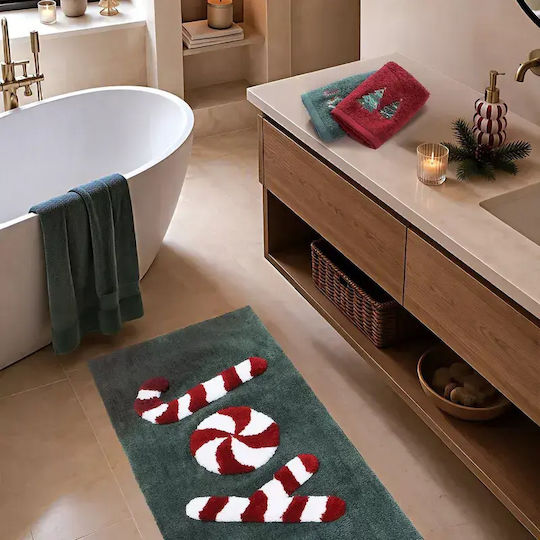 Nef-Nef Homeware Αντιολισθητικό Πατάκι Μπάνιου Joy Πράσινο 70x140εκ.