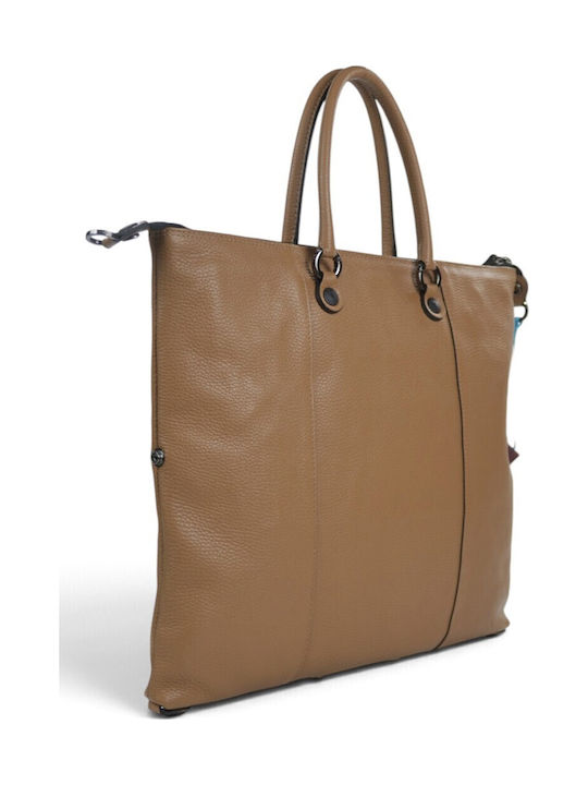 G3 Plus Large Leather Women's Tote Bag Camel / Tan