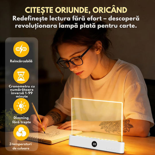 Φωτάκι Βιβλίου LED με Κλιπ Λευκό