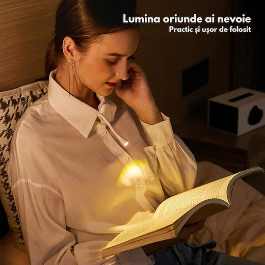 Lămpă de Citit LED cu Clește Alb