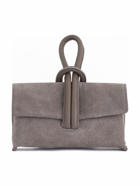 Olivgrüne Damen-Flap-Tasche aus Leder
