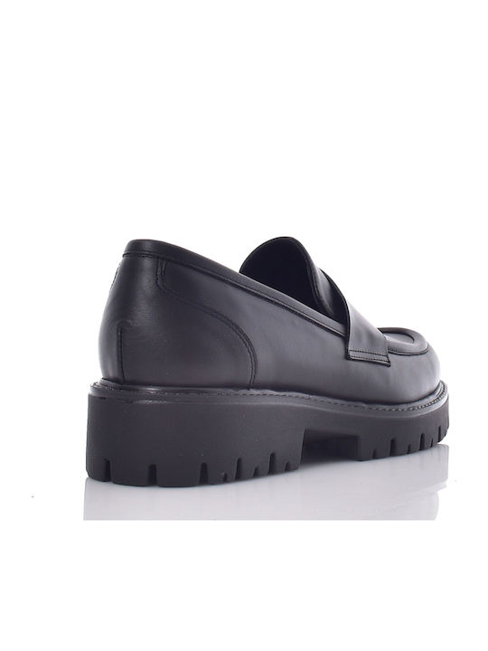 Damen-Loafers aus Leder in Schwarz