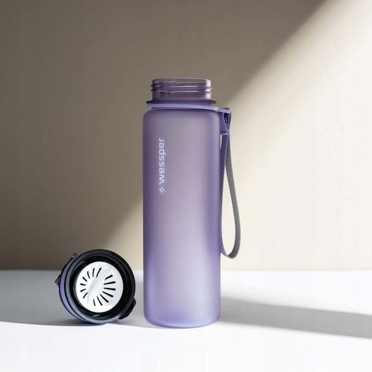 Wessper Sticlă de Apă din Plastic cu Capac cu Filet Violetă 500ml