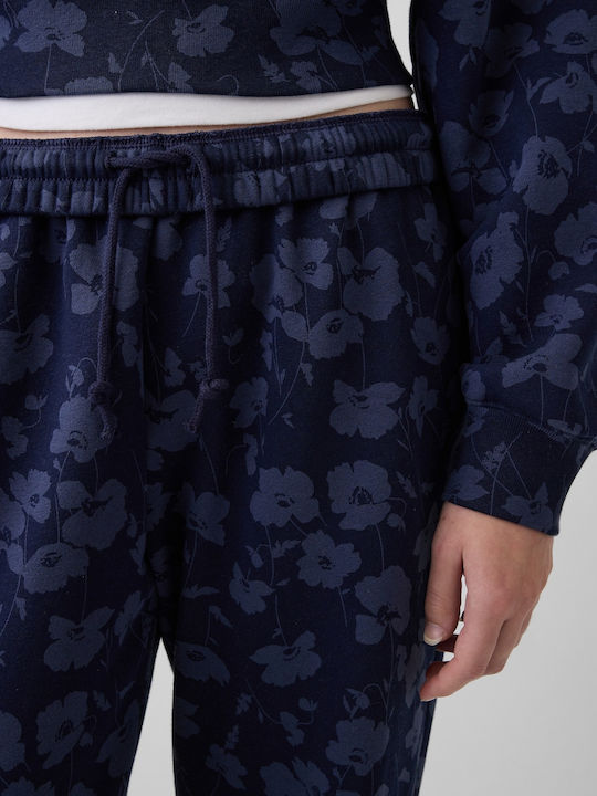 Jogginghose mit Bündchen Fleece Blue Floral