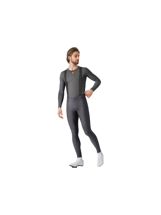 Castelli Tricou de Ciclism Gri cu Mâneci Lungi pentru Bărbați