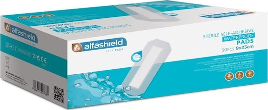 Alfashield Alfa Pad Sterile Wasserfeste Pflaster 9 x 25 cm, 50 Stück