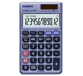 Casio Calculator Contabilitate Ceasuri pentru bărbați 12 Cifre în Culoarea Albastru deschis