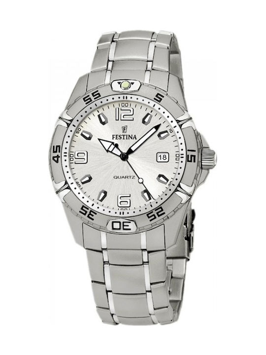 Festina Watch Battery with Silver Metal Bracelet