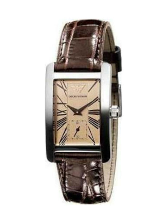 Emporio Armani Watch with Brown Leather Strap