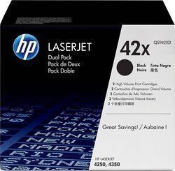 HP 42X Multipack Toner Laser Εκτυπωτή Μαύρο High Yield 2τμχ (Q5942XD)