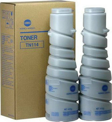Toner Noir Compatible Konica Minolta - 2 Cartouches TN114 (réf. 8937784) - Pour Modèles Di162, Etc.