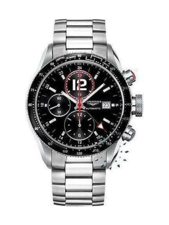 Longines L36374506 Automatic Chronograph Watch with Metal Bracelet