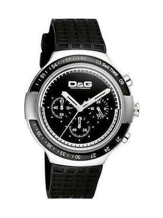 Dolce & Gabbana Uhr Chronograph mit Schwarz Kautschukarmband