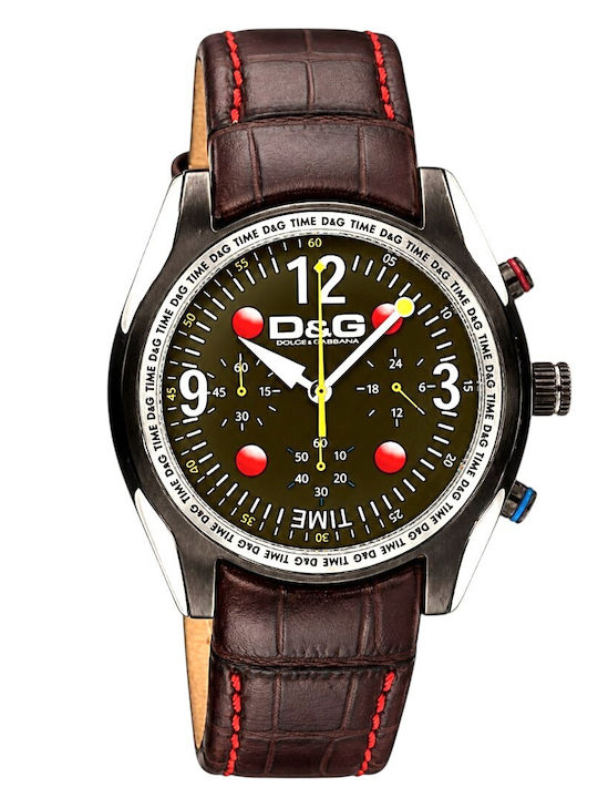 Dolce & Gabbana Performance Uhr Batterie mit Lederarmband Dolce & Gabbana Performance Uhr Batterie mit Lederarmband