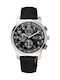 Guess Watch Chronograph Battery with Black Leather Strap