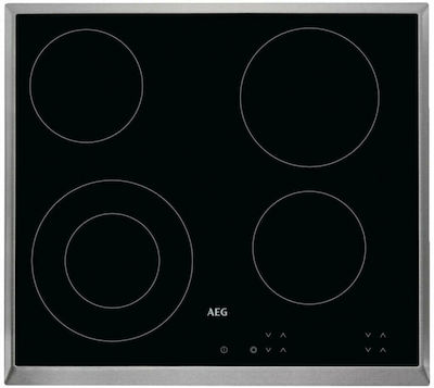 AEG Autonomous Cooktop with Ceramic Burners Inox and Locking Function 57.6x51.6cm