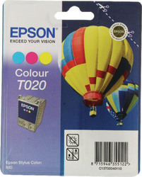 Epson T020 Inkjet Printer Cartridge Multiple (Color) (C13T02040110)