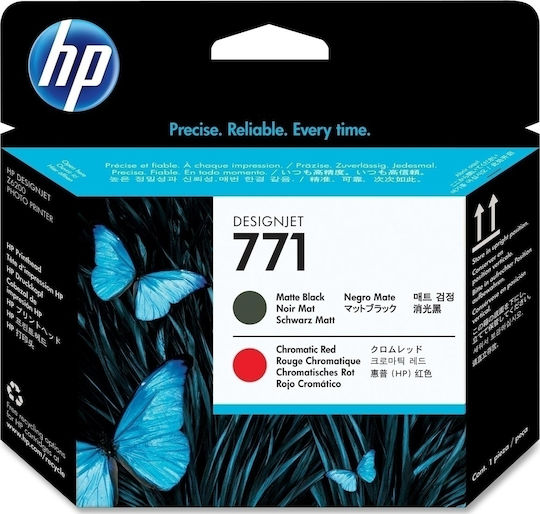 HP 771 Original Pack of 2 InkJet Printer Inks Matte Black / Red (CE017A)