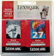 Lexmark 17 + 27 Γνήσιο Πακέτο 2 Μελανιών Εκτυπωτή InkJet Πολλαπλό (Color) / Μαύρο (80D2952)