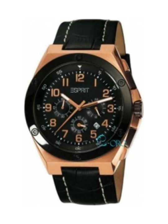 Esprit Uhr Batterie mit Schwarz Lederarmband ES101981003