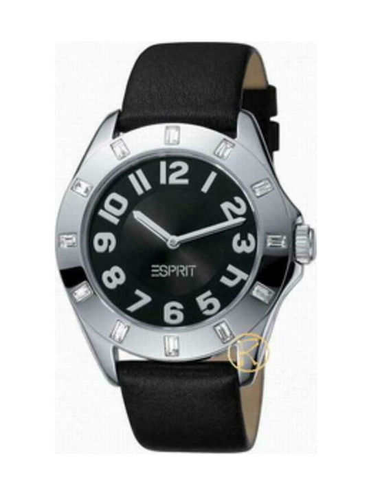 Esprit Uhr mit Schwarz Lederarmband