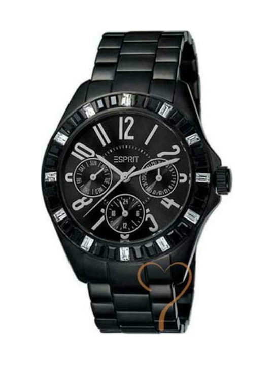 Esprit Uhr mit Schwarz Kautschukarmband