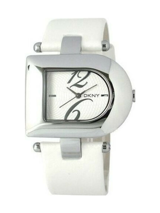 DKNY White Leather Strap