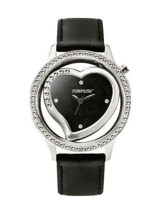 Cosmopolitan CM11702 Watch with Black Leather Strap