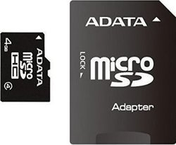 Adata microSDHC 4GB Clasa 4 cu adaptor