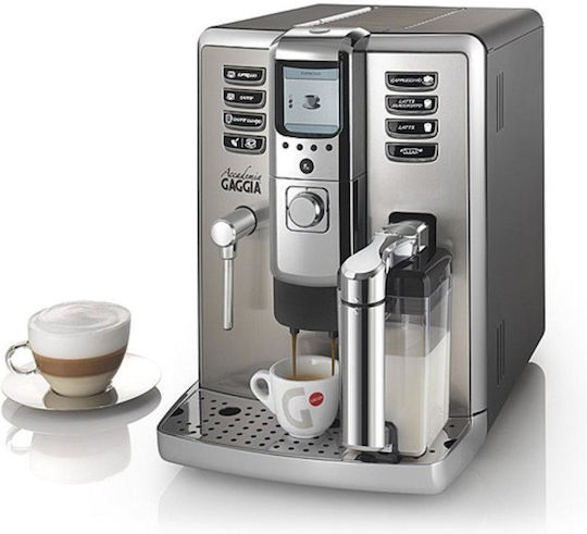 Gaggia Accademia Automat de Espresso 1500W Presiune 15bar pentru Cappuccino cu Râșniță Argintie