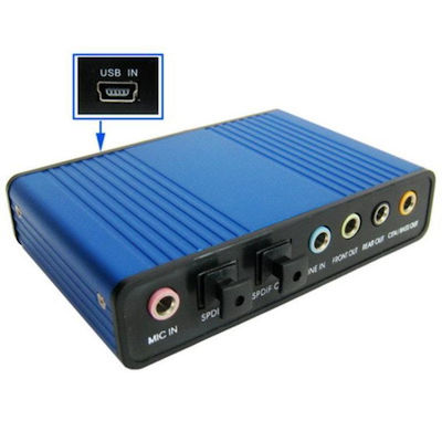 External USB 5.1 Sound Card Blue