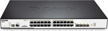 D-Link DGS-3120-24PC/SI Gestionat L2 PoE+ Switch cu 20 Porturi Gigabit (1Gbps) Ethernet și 4 Porturi SFP