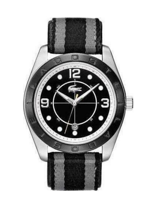 Lacoste Herrenuhr 42mm Batterie mit Schwarz Stoffarmband