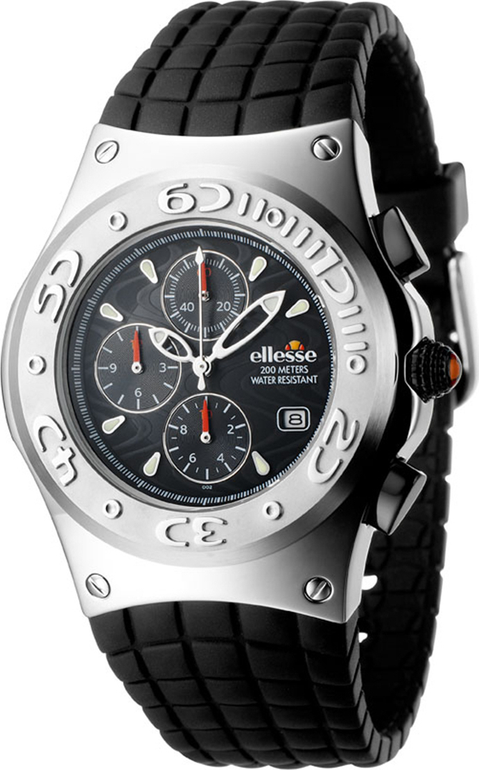 Ellesse Men's Watch 46mm Chronograph Battery with Black Rubber