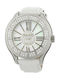 Marc Ecko Womens Watch 52mm Battery with Leather Strap Silver/White
