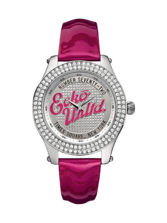 Marc Ecko The Rollie Crystal Pink Leather Strap -